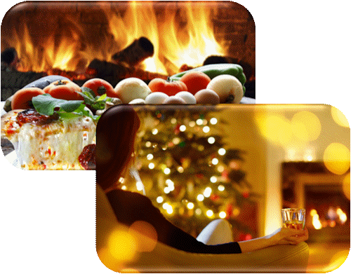 Wood burner at Christmas